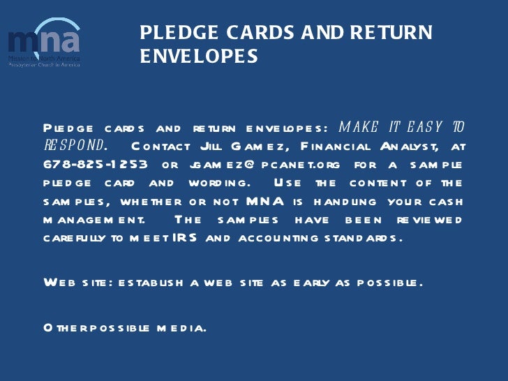pledge cards for fundraising