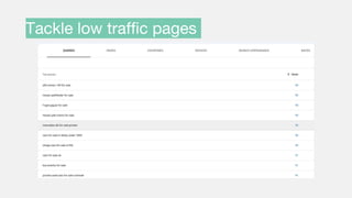 Tackle low traffic pages
 