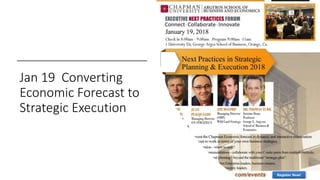 Jan 19 Converting
Economic Forecast to
Strategic Execution
 