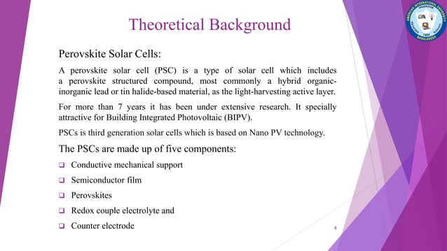 Presentation on Perovskite Solar Cell. | PPT