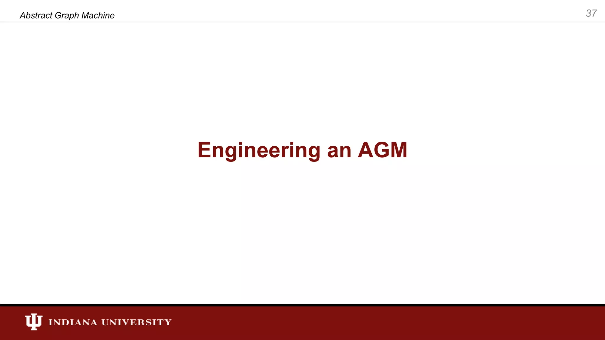 Engineering an AGM Abstract Graph Machine 37 