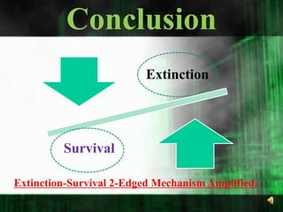 ConclusionExtinction-Survival 2-Edged Mechanism Amplified.