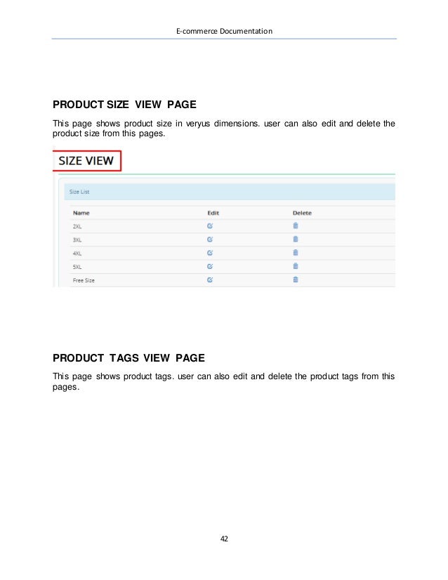 Ecommerce documentation