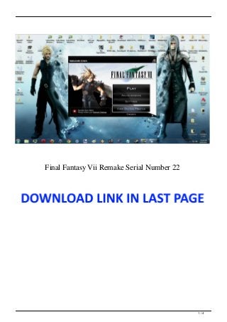 Final Fantasy Vii Remake Serial Number 22
1 / 4
 