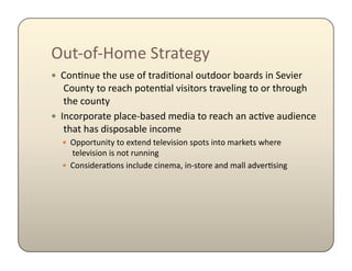 S,'A0RA_025$3'-&'5.F$
!  @0*;*,5$'D5$,15$0R$'-&6);0*&($0,'600-$+0&-61$)*$35K)5-
   $@0,*'F$'0$-5&8D$B0'5*;&($K)1)'0-1$'-&K5()*.$'0$0-$'D-0,.D
   $'D5$80,*'F$
!  U*80-B0-&'5$B(&85A+&156$256)&$'0$-5&8D$&*$&8;K5$&,6)5*85
   $'D&'$D&1$6)1B01&+(5$)*8025$
  !  SBB0-',*)'F$'0$5M'5*6$'5(5K)1)0*$1B0'1$)*'0$2&-:5'1$JD5-5
     $'5(5K)1)0*$)1$*0'$-,**)*.$
  !  @0*1)65-&;0*1$)*8(,65$8)*52&E$)*A1'0-5$&*6$2&(($&6K5-;1)*.$
 