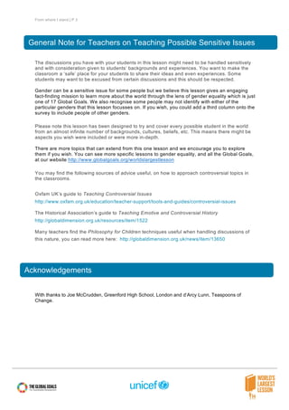 Gender equality lesson plan | PDF