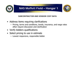Navy: Hangar One Detailed Cost Estimate
