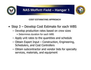 Navy: Hangar One Detailed Cost Estimate