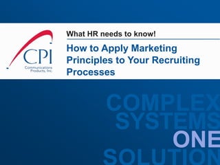 What HR needs to know! How to Apply Marketing Principles to Your Recruiting Processes 