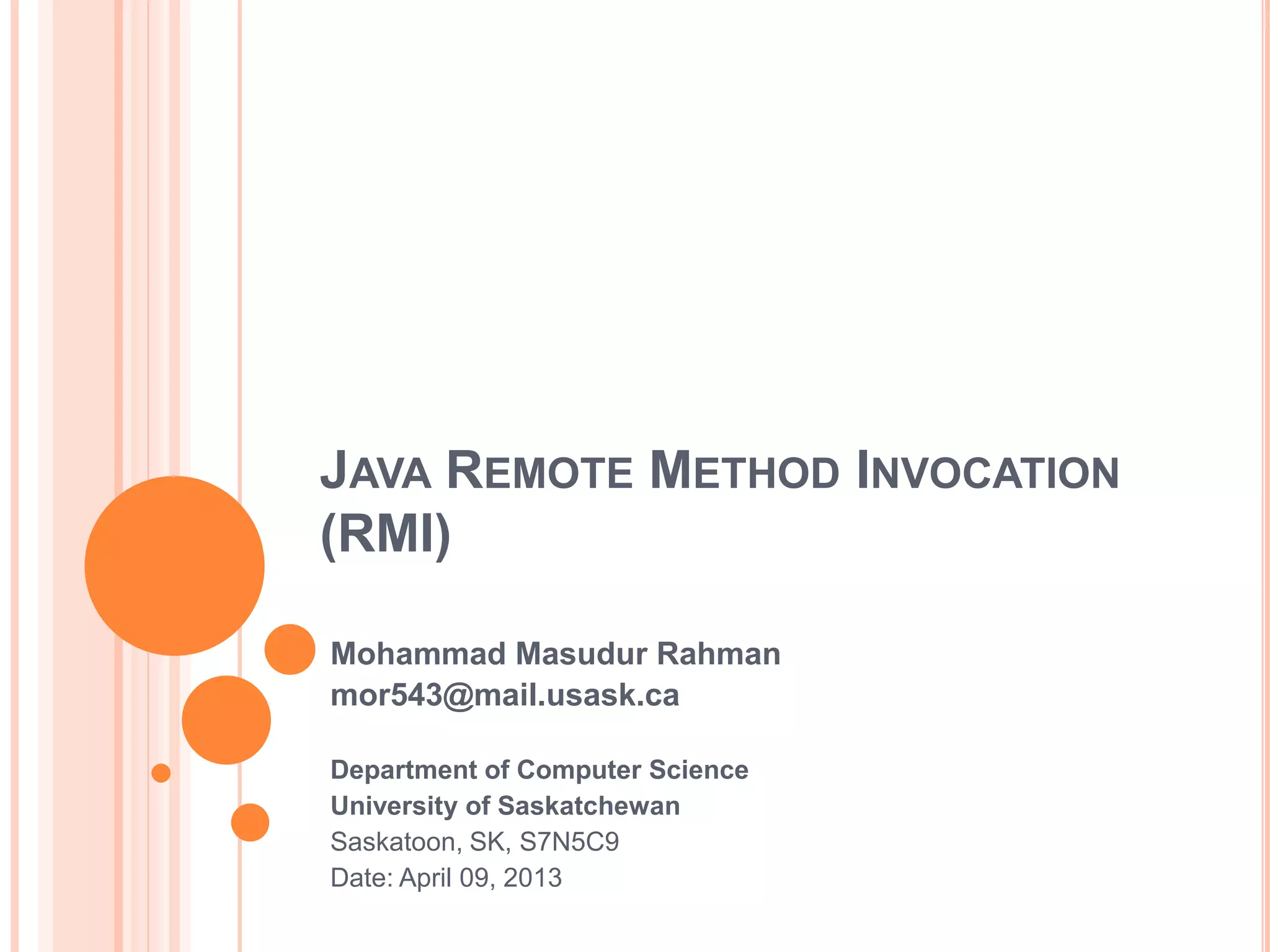 Java RMI Presentation | PPT