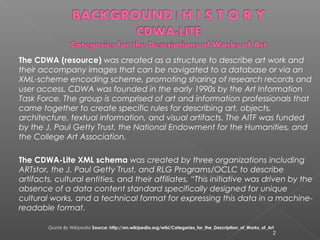 Introduction | Categories for Description of Works of Art | CDWA-LITE | PPT