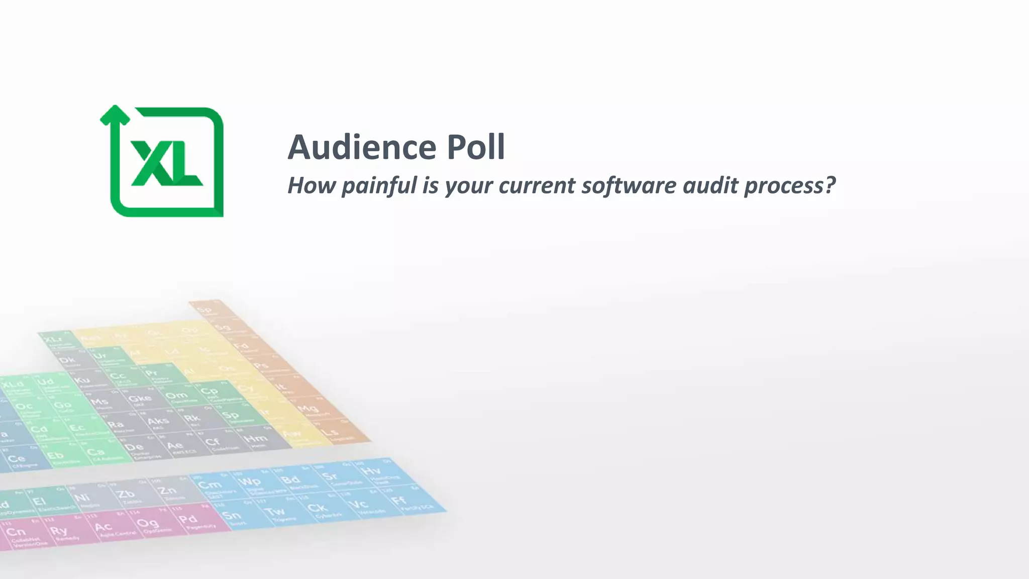 Audience Poll
How painful is your current software audit process?