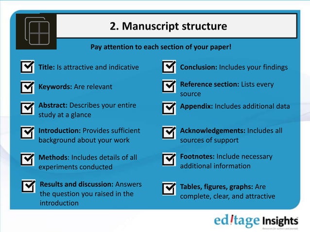 Manuscript submission checklist