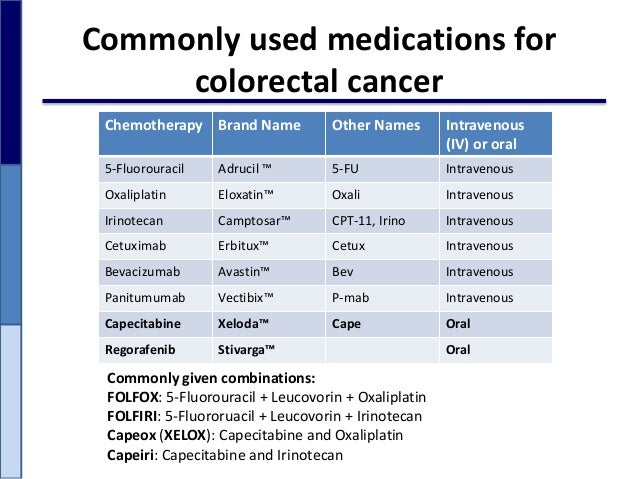 Chemo treatments for colon cancer