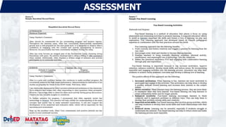 ASSESSMENT ASSESSMENT