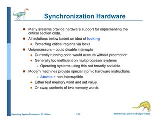 Operating System Chapter 5 Process Synchronization | PDF