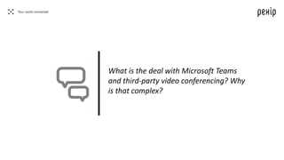 What is the deal with Microsoft Teams
and third-party video conferencing? Why
is that complex?
 