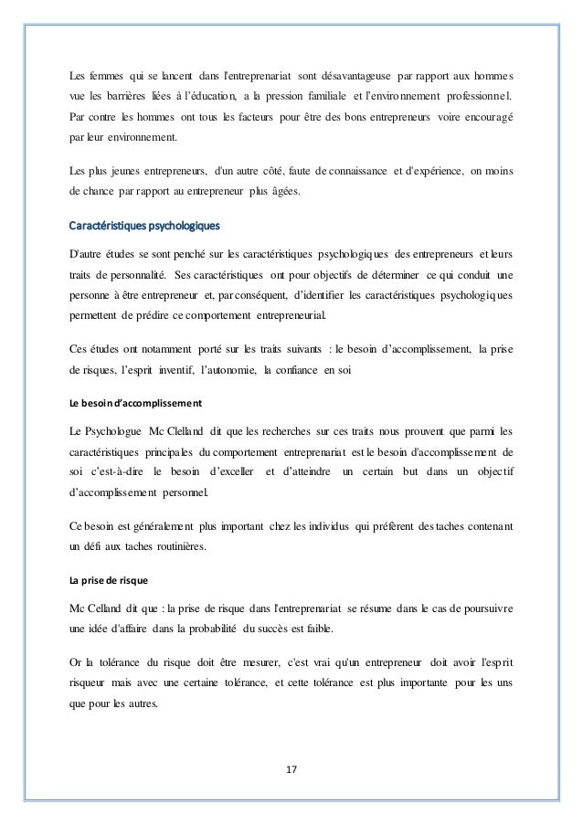 L Entreprenariat Et Les Motivations A La Creation Des Entreprises