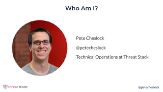 @petecheslock
Who Am I?
Pete Cheslock
@petecheslock
Technical Operations at Threat Stack
 