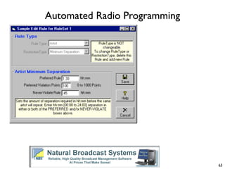 Automated Radio Programming




                              63
 