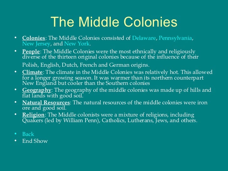 13 Colonies Facts Chart