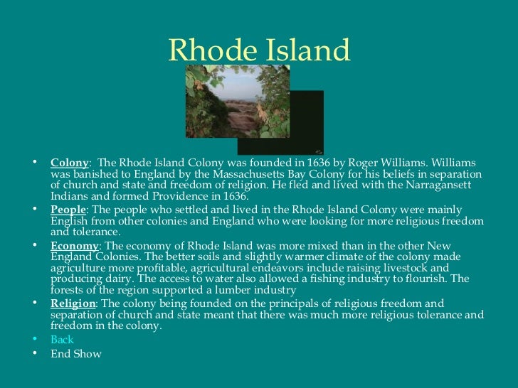 Rhode Island Colonies Food Rhode Island Colonies Food