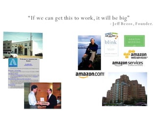 “ If we can get this to work, it will be big” - Jeff Bezos, Founder. 