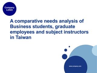 A comparative needs analysis of Business students, graduate employees and subject instructors in Taiwan  