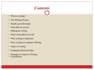 Tips for Developing Effective Writing Skills and Creating Content