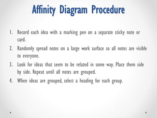 Setting Process Affinity Basic Qulaity Tools/Techniques Workshop for process improvement | PDF