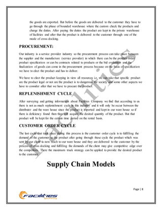 Scm Report Facilities Logistics Karachi - Supply Chain Management (SCM) Report | DOCX