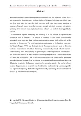 Handover Parameters Self-optimization by Q-Learning in 4G Networks | PDF