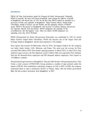 Pran-‘All Time’ food product is exporitng on Bhutan and Nepal | DOCX