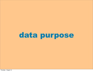 data purpose
Thursday, 1 August 13
 