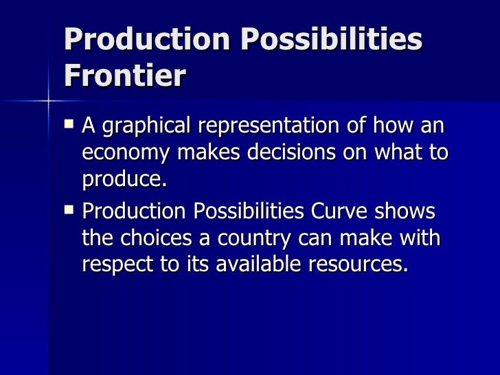 Production possibilities curve the trade offs between two options