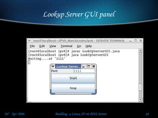 Lookup Server GUI panel  