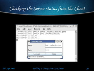 Checking the Server status from the Client 