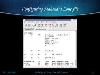 Configuring Mahendra Zone file 