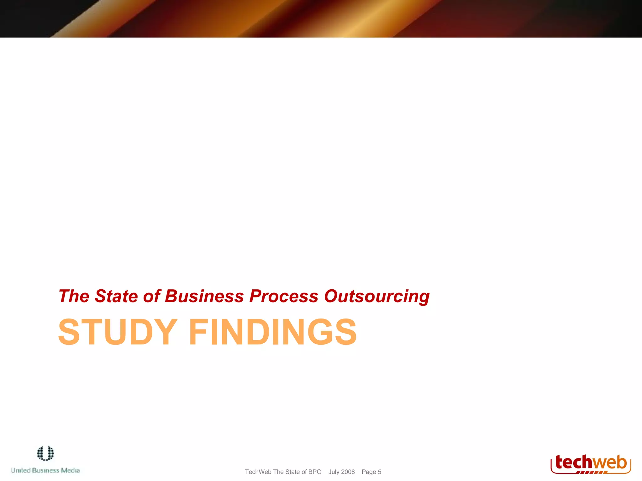 The State of Business Process Outsourcing STUDY FINDINGS 