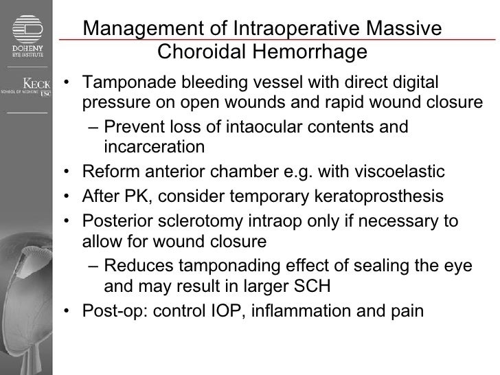 23 Management Of Intraoperative Massive Choroidal Hemorrhage 23 Management Of Intraoperative Massive Choroidal Hemorrhage