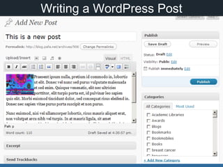 Writing a WordPress Post
 