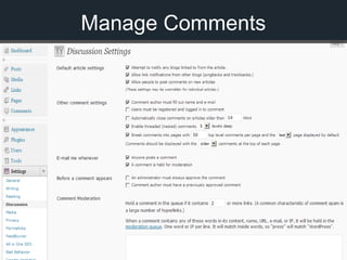 Manage Comments
 