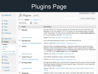 Plugins Page
 