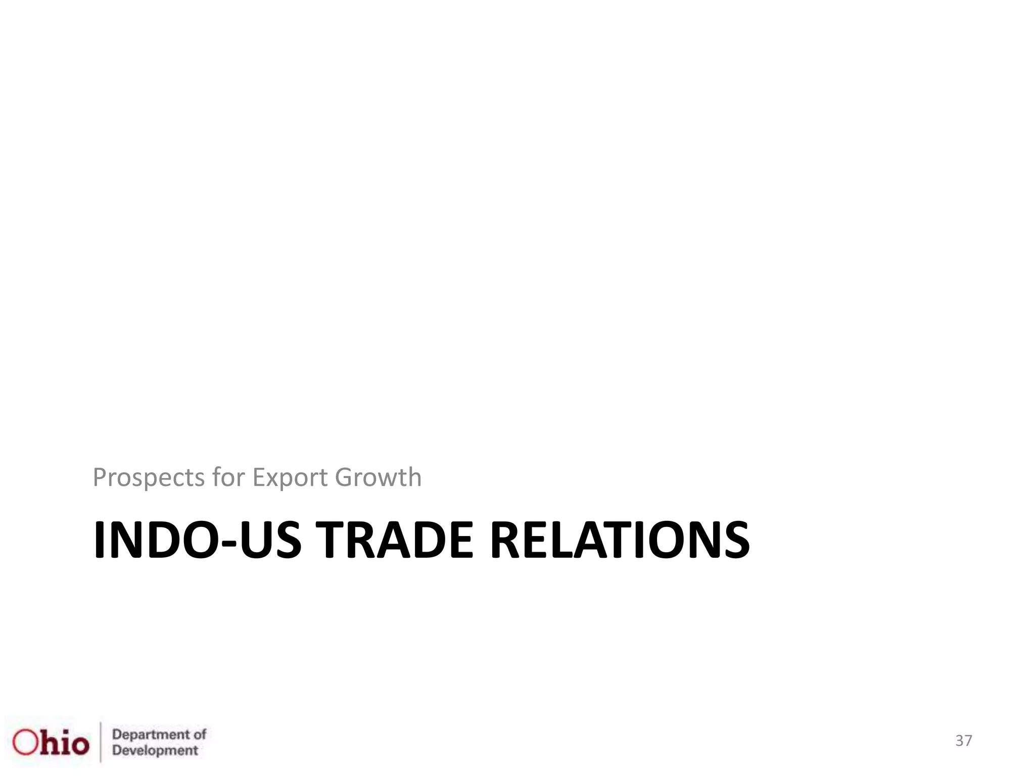 Prospects for Export Growth

INDO-US TRADE RELATIONS


                              37
 
