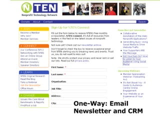 One-Way: Email Newsletter and CRM 