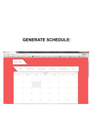 GENERATE SCHEDULE:
 