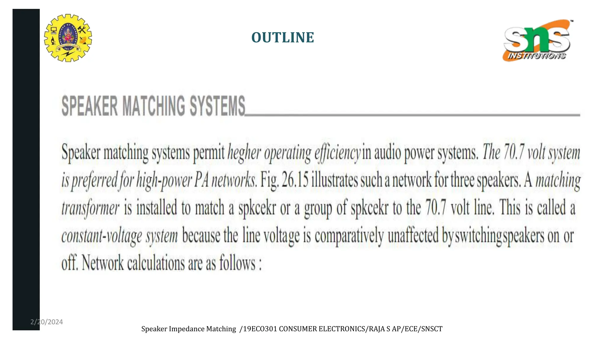 Final - speaker impedance matching in audio system | PPTX