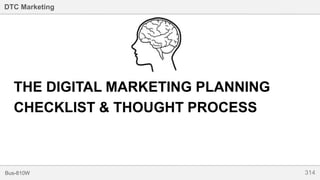 314Bus-810W
DTC Marketing
THE DIGITAL MARKETING PLANNING
CHECKLIST & THOUGHT PROCESS
 