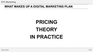 325Bus-810W
DTC Marketing
PRICING
THEORY
IN PRACTICE
WHAT MAKES UP A DIGITAL MARKETING PLAN
 