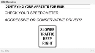341Bus-810W
DTC Marketing
CHECK YOUR SPEEDOMETER:
AGGRESSIVE OR CONSERVATIVE DRIVER?
IDENTIFYING YOUR APPETITE FOR RISK
 